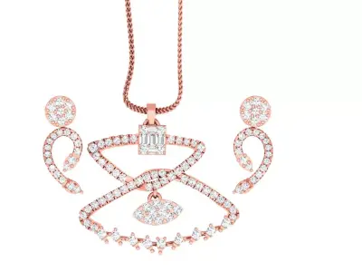 Light wt Pendant Earrings Set 3dm stl obj mtl gltf glb renders  3D print model