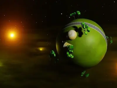 Dragon Ball King Kai Planet animation low poly baked texture Low-poly 3D model