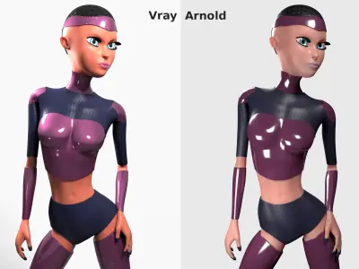 Sci-fi girl Rigged  Low-poly 3D model