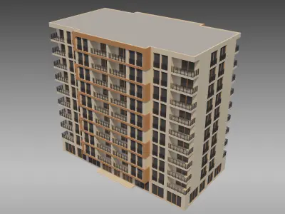 Apartment Building 013 3D model