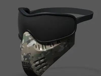 Mask protection scifi military combat low poly  Low-poly 3D model