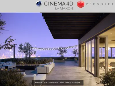 Set 4 - Redshift C4D - 4 x Interior Scenes 3D Model Collection 3D Model Pack