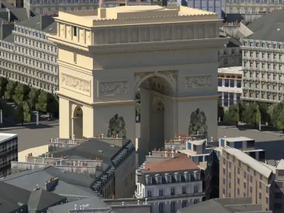 Arc De Triomphe Paris Low-poly 3D model