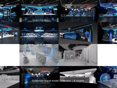 Exhibition stand model Collection  3D Model Pack