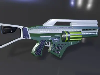 Sci-Fi Plasma Rifle Low-poly 3D model