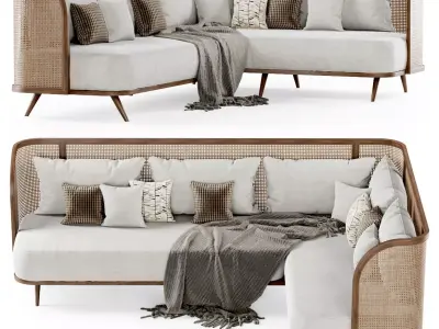 Large corner garden sofa HLC  3D model