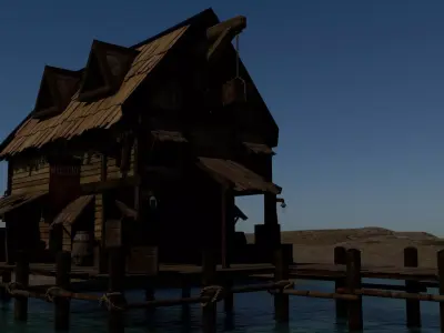 Beach Wooden House 3D model 3D model