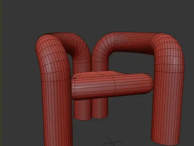 Teddy Chair Low-poly 3D model