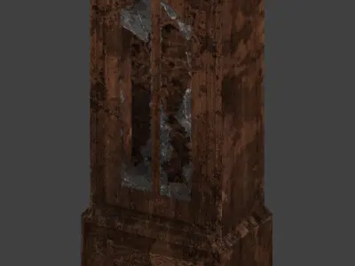 WoodenCupboard wooden cabinet with glass doors Free low-poly 3D model