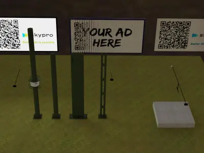 Billboards and modules classic rotative and TV 3D model