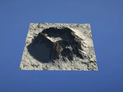 Landscape Environment Volcano Snow 39 Low-poly 3D model