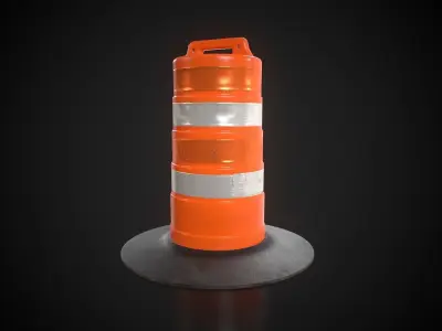 Construction Traffic Barrier Low-poly 3D model