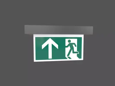 Exit Sign v1 007 Low-poly 3D model