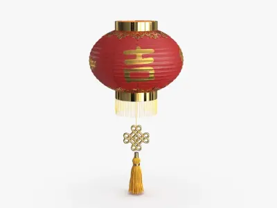 Paper Lantern v1 Low-poly 3D model