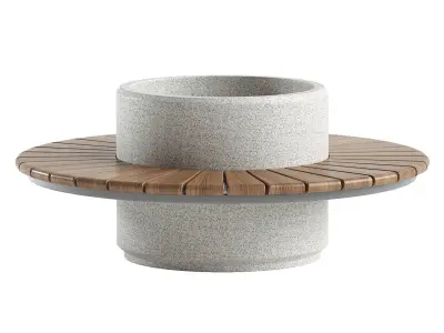 ROUND PLANTER BENCH 194 3D model