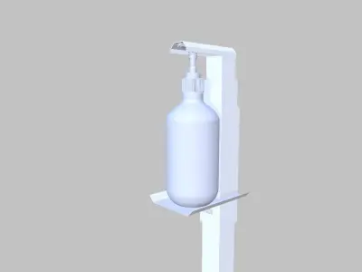 Floor Standing Hand Sanitizer Dispenser Low-poly 3D model