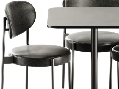 Casual Square Table by Bene and Series 430 Chair by Verner 3D model