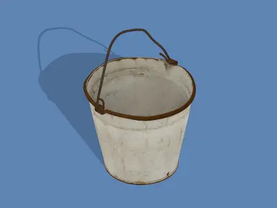 Rustic metal bucket Low-poly 3D model