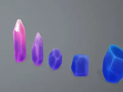 Crystal Set Low-poly 3D model