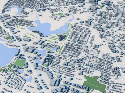 Pontiac City Michigan 3D model