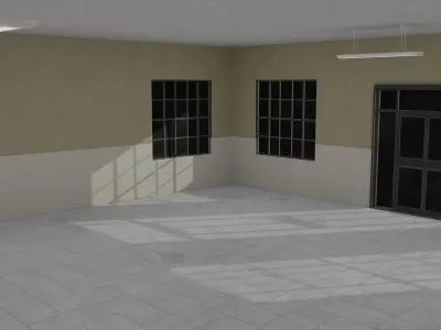 Modular Workshop Buildings Low-poly 3D model