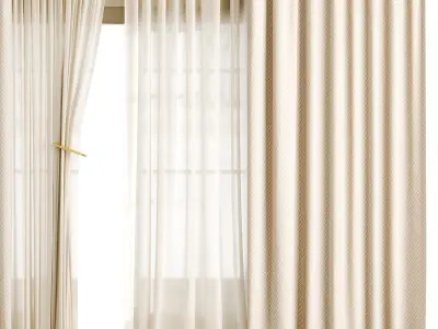 Roman and Cotton Curtain  Low-poly 3D model