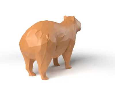Capybara Low Poligonal Low-poly 3D model