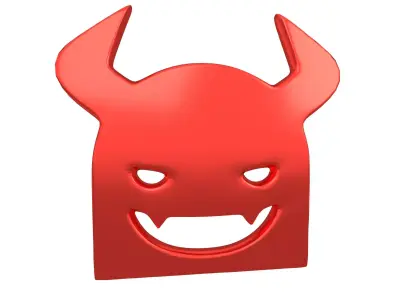 Angry Face with Horns Symbol V1 007 Low-poly 3D model