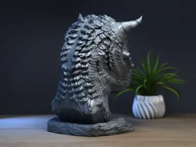 Demon creature Headphone Stand  Cyborg Headset Stand 3D print model