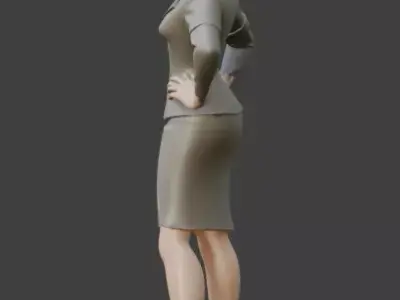 1940s Vintage Fashion Stylized 3D Figurine 3D model