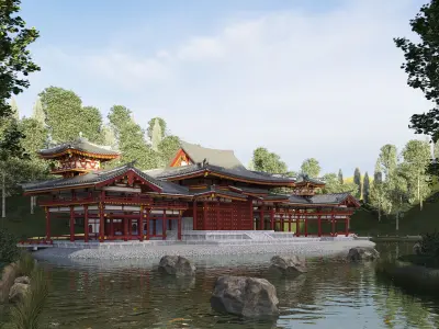 Byodo-In Japanese Temple 3D model
