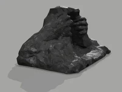 Cave Entrance cliff rock 08 Low-poly 3D model