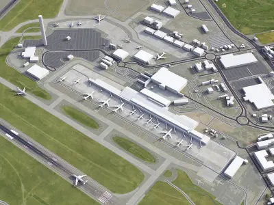 Adelaide - Airport - ADL Low-poly 3D model