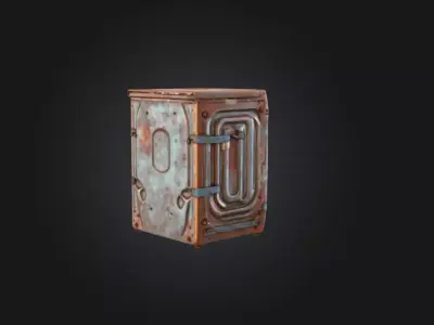 Post-Apocalyptic Washing Machine Low-poly 3D model