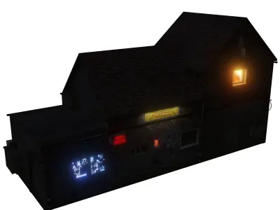 Urban City building 04 Low poly two versions Free low-poly 3D model
