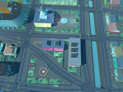 LOW POLY WORLD - SMALL CITY  Low-poly 3D model