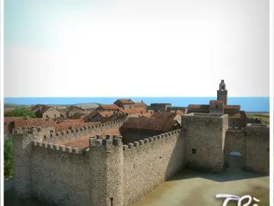 WALLED MEDIEVAL TOWN 3D model