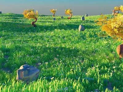 Cartoon field 3D model