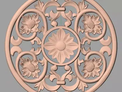 European furniture 3D relief models for CNC wood engraving E166 3D model