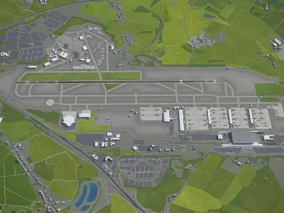 London Stansted Airport - STN Low-poly 3D model