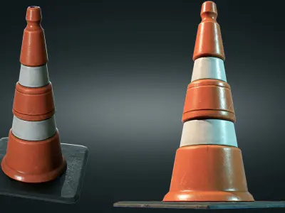 Traffic Cone  Low-poly 3D model
