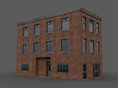 Lowpoly Building 3D Model Low-poly 3D model