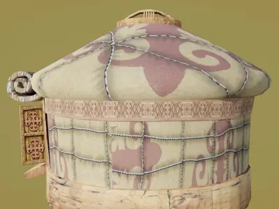 Cartoon Yurt 1 - Low Poly Game Ready Low-poly 3D model