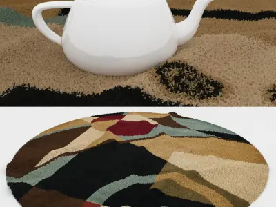 Round Rug Set 282 3D model
