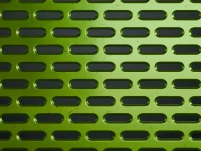 Green Shine Metal Grill Transparent PBR Seamless Texture