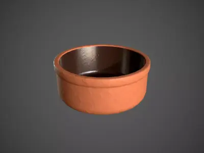 Terracotta Bowl Low-poly 3D model