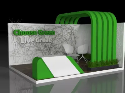 Exhibition booth design 3D model Green Sustainability  3D model