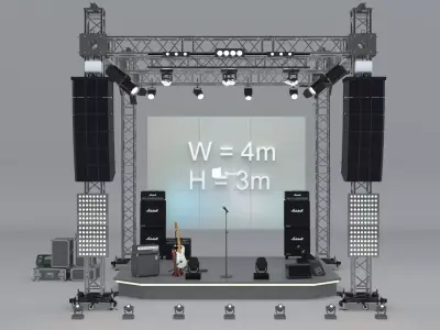 Modular Truss Event Stage 3D model