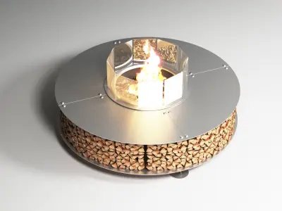 Firepit AK47 Zero 3d model Low-poly 3D model