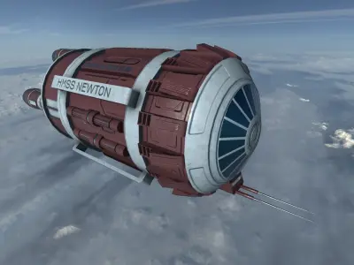 Shuttle Pod Low-poly 3D model